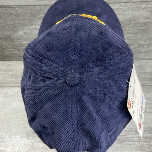 Cap America Trolls Spellout Navy Blue Corduroy Adjustable StrapBack Hat NWT - Picture 4 of 14